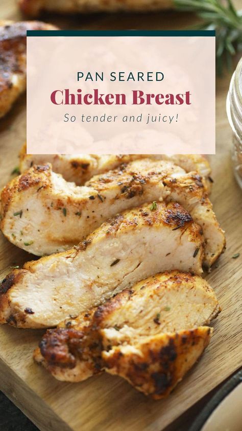 Pan Seared Chicken Breast is an easy weeknight meal that takes less than 30 minutes to whip up and only a few ingredients. Pan Seared Chicken Breast Recipes, Stove Top Chicken Breast Recipes, Chicken On The Stove, Stove Top Chicken Breast, Freezing Cooked Chicken, Fried Chicken Breast Recipe, Pan Fried Chicken Breast, Pan Seared Chicken Breast, Seared Chicken Breast