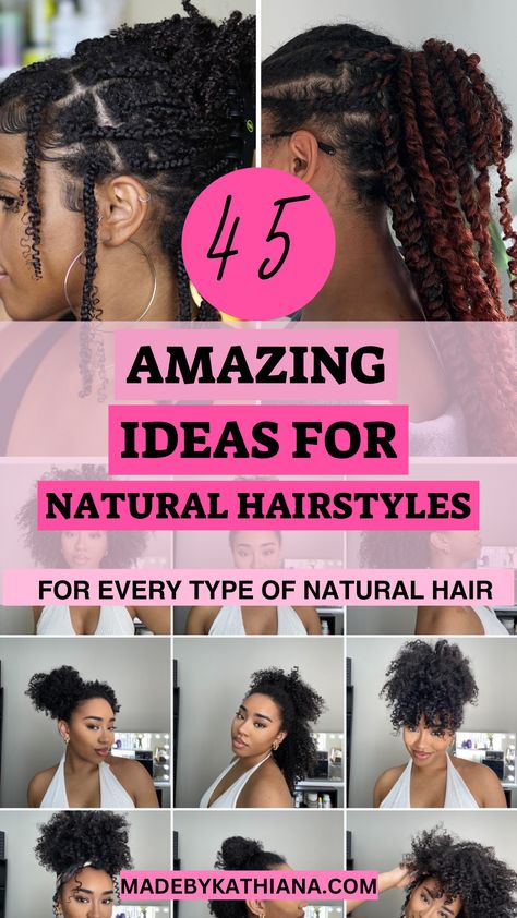 21 Beautiful Hairstyle Ideas for Natural Hair - Madebykathiana.com Natural Crochet Hair, Pineapple Hairstyle, 4c Natural Hairstyles Short, Easy Natural Hairstyles, Natural Hairstyles For Black Women, Slicked Back Ponytail, New Natural Hairstyles, Beautiful Hairstyle, Try On Hairstyles