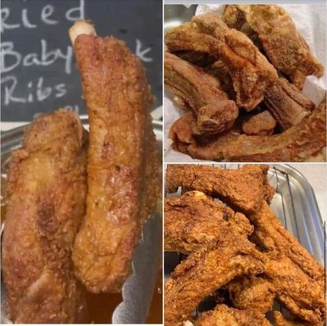 Fried Ribs Recipe Deep, Thanksgiving Recipes Black People, Deep Fried Ribs Recipe, Deep Fried Pork Ribs Recipe, Deep Fried Ribs, Fried Ribs Recipe, Black People Food Recipes, Black People Food, Fried Ribs