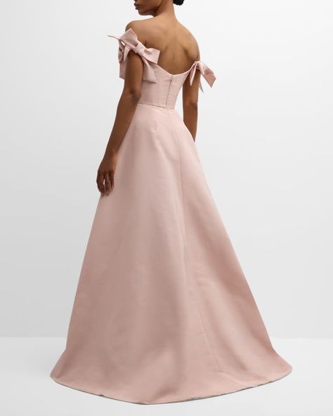 Wedding Day Outfit, Monique Lhuillier Gowns, Bow Straps, Elegant Gowns, Mother Of The Bride Dresses Long, Gowns Of Elegance, Monique Lhuillier, Groom Dress, Chic Dress