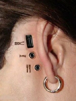 Tato 3d, Tatoo 3d, Amazing 3d Tattoos, Nerd Tattoo, Biomechanical Tattoo, Geniale Tattoos, 3d Tattoos, 3d Tattoo, The Ear