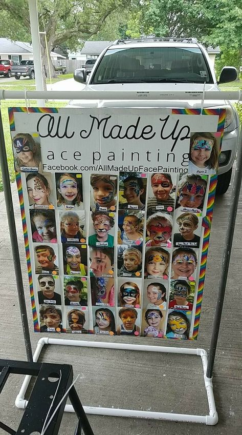 Face Paint Set, Painting Faces, Painting Station, Stand Feria, Face Paint Kit, Face Painting Easy, Paint Booth, Painting Easy, Setup Ideas