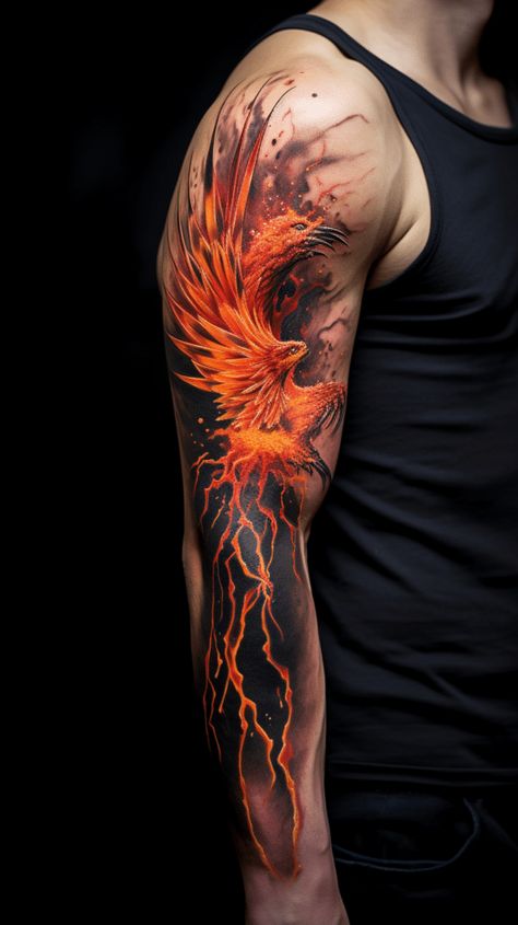 Phoenix Tattoo Arm, Phoenix Bird Tattoo, Phoenix Tattoo Men, Tato Phoenix, Phoenix Tattoo For Men, Back Of Leg Tattoos, Phoenix Bird Tattoos, Phoenix Artwork, Phönix Tattoo