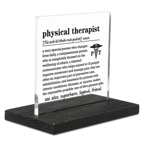 PRICES MAY VARY. Appreciation Gift for Physical Therapist：A beautifully designed office desk decoration, specifically made for Physical Therapy, combining their professional definition and importance. An Ideal Gift for Doctor of Physical Therapy : whether to celebrate a birthday, Retiring，graduation, or just to say thank you. PT Medical Clinic Office Desk Decoration: This Physical Therapist Definition office desk decor sign item serves as a thoughtful gesture to acknowledge the hard work and ded Therapist Desk, Home Office Cubicle, Clinic Office, Physical Therapy Student, Physical Therapist Gifts, Doctor Of Physical Therapy, Office Cubicle, Therapist Gifts, Desk Decoration