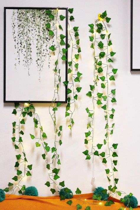 Leaf Lights, Stylish Room Decor, Leaf Curtains, Ivy Vine, Twinkly Lights, Hanging Vines, Vine Leaves, Hanging Garland, Led Fairy Lights