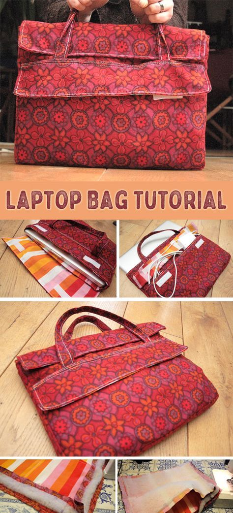 Laptop Bag Diy, Diy Laptop Bag Pattern, Laptop Bag Pattern, Diy Laptop Bag, Website Tutorial, Tas Laptop, Diy Laptop, Diy Sac, Tutorial Ideas