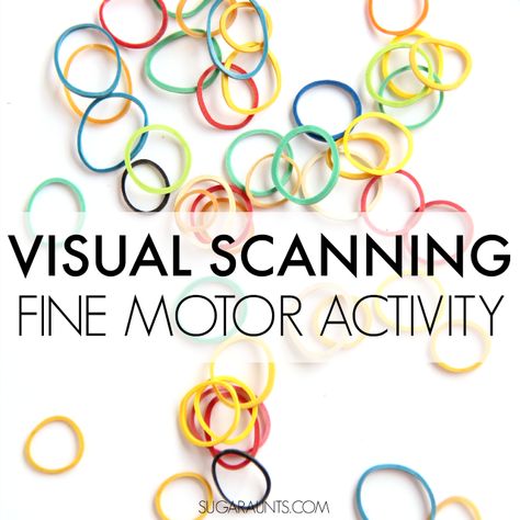 Visual Scanning Activity for fine motor skills and visual scanning in so many functional tasks like reading, word searches, puzzles. This visual motor activity creates a fidget toy to help sensory seekers with fidgeting, too. Visual Motor Activities, Visual Perceptual Activities, Visual Perception Activities, Visual Tracking, Fine Motor Activity, Occupational Therapy Activities, Fine Motor Activities For Kids, Vision Therapy, Quiet Time Activities