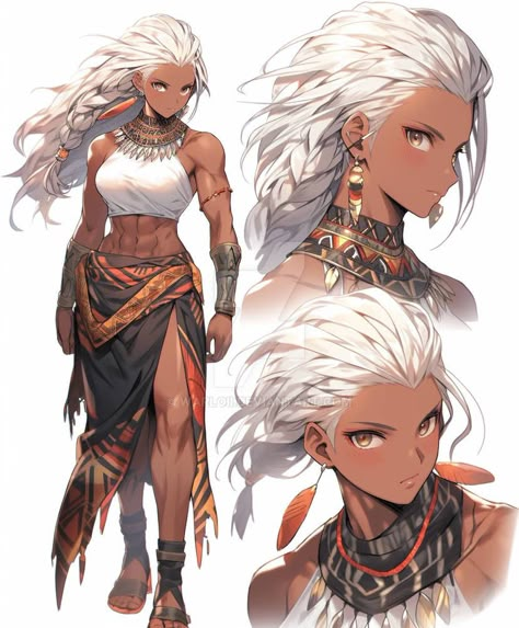 Amazoness Warrior, Desert People, Forearm Guard, Amazons Women Warriors, Desert Dweller, Long White Hair, Asoiaf Art, Female Character Concept, Black Cartoon Characters