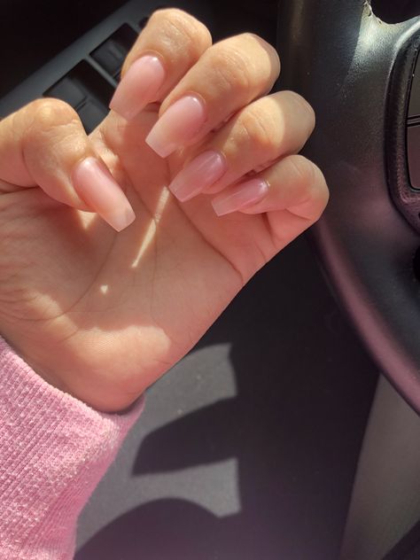 Light Clear Pink Nails Acrylics, Transparent Pink Nails Acrylic Short, Light Clear Pink Nails, Translucent Pink Nails Natural, Clear Pink Glossy Nails, Transparent Pink Nails Acrylic, Transparent Pink Nails, Pink Clear Acrylic Nails, Sheer Pink Coffin Acrylic Nails