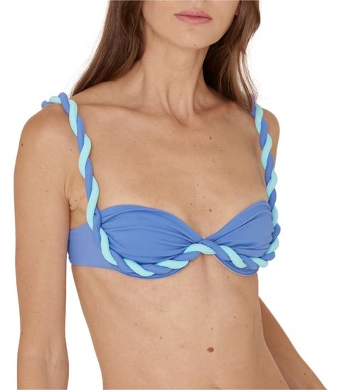 From Bahia Maria, this swim top features:Bra top silhouetteUnderwireTwisted strap detailingHook back closureLycra/spandexHand wash/dry flatImported. Preppy Swimsuit, Casual Beach Outfit, Swimsuit Inspo, Slouch Socks, Ibiza Outfits, Spring Break Outfit, Cute Bathing Suits, Swim Suits, Cute Swimsuits