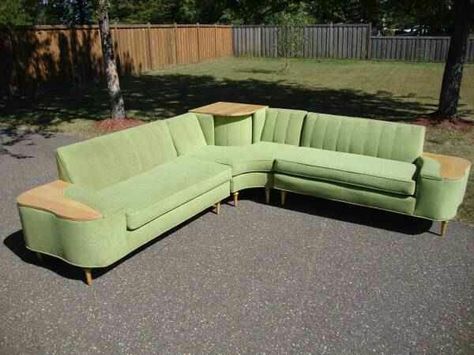 Awesome midcentury couch with center rotating storage by Romano Upholstering Incorporated, Montreal, Canada Mid Century Couches Living Room, Midcentury Couch, 70s Couch, Retro Couch, Mid Century Couch, Mid Century Modern Couch, Rooms Decoration, Couch With Storage, 70s Furniture