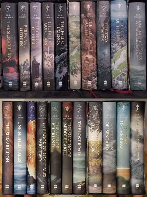 Lotr Book Aesthetic, Lord Of The Rings Bookshelf, Lord Of The Rings Library, Rivendell Aesthetic, Edoras Lord Of The Rings, Tolkien Collection, Lord Of The Rings Collection, Lotr Collection Display, Lord Of The Rings Books