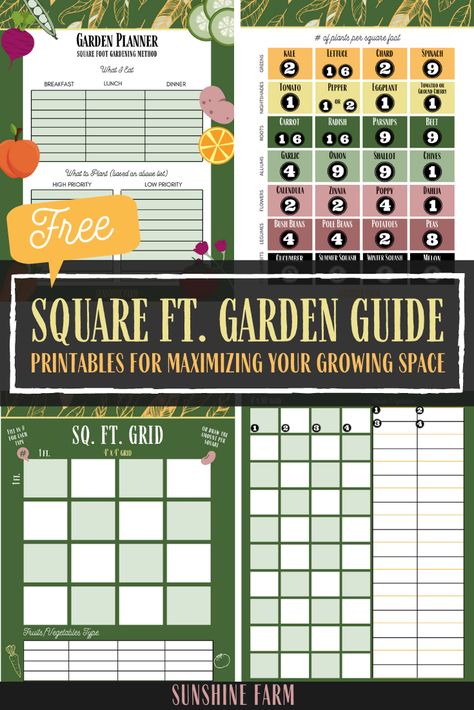 Free printables and detailed guide to the Square Foot Gardening Method. Grow a lot of food in a small space, even as a beginner gardener! Square Foot Gardening Plans, Square Foot Gardening Layout, Garden Layout Vegetable, Garden Planner, Veg Garden, Square Foot Gardening, Homestead Survival, Garden Layout, Veggie Garden