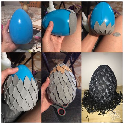 Paper Mache Dragon Egg, Dragon Scales Diy, Dragon Eggs Diy, Dragon Egg Art, Diy Dragon Eggs, Dragon Egg Diy, Dragon Egg Craft, Dragons Egg, Fantasy Crafts