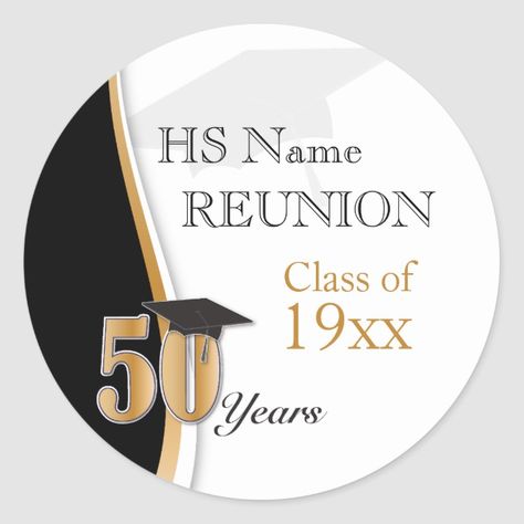 Reunion Name Tags, 50th Class Reunion Ideas, Class Reunion Invitations, High School Class Reunion, Class Reunion Decorations, Reunion Decorations, Mortar Board, Reunion Gift, Reunion Invitations