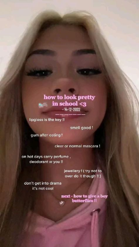 Look Pretty In School, Pretty In School, Teen Advice, Social Life Hacks, High School Advice, Beauty Routine Tips, Girl Advice, Baddie Tips, Teen Life Hacks