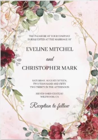 Rose Gold Wedding Invitations, Romantic Rustic Wedding, Geometric Wedding Invitation, Pink Wedding Theme, Burgundy Wedding Invitations, Wedding Invitations Boho, Geometric Wedding, Beautiful Wedding Invitations, Gold Invitations