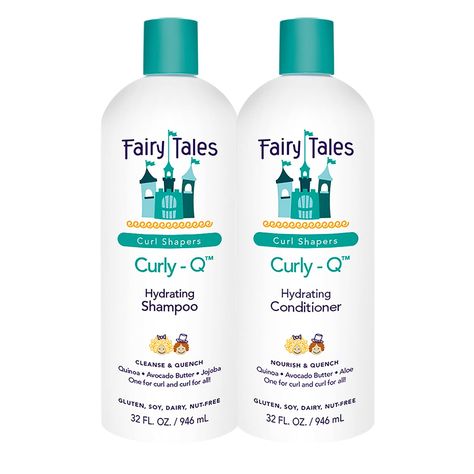 Fairy Tales Curly Q Daily Kids Shampoo and Conditioner for Curly Hair - Hydrating Kids Shampoo and Conditioner Set for all Types of Curls Including Multi Cultural Hair - 32 oz (Pack of 2) Curly Hair Shampoo And Conditioner, Kids Curly Hair, Curly Hair Shampoo, Multi Cultural, Kids Curly Hairstyles, Toddler Essentials, Curl Definition, Avocado Butter, Shampoo And Conditioner Set