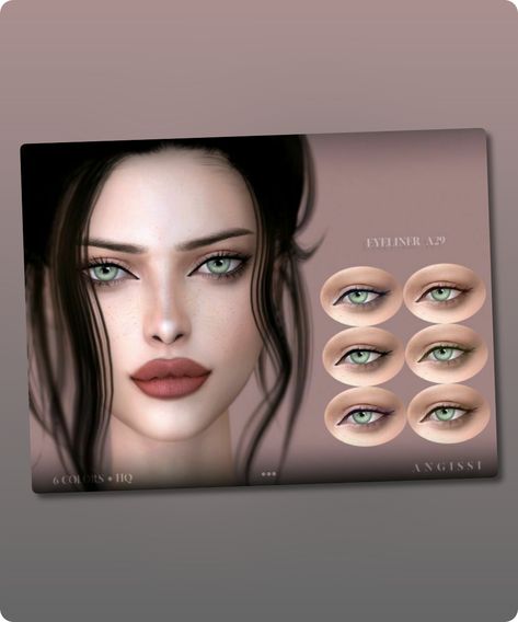 Sims 4 Eyeliner CC: Eyeliner A29 By Angissi Sims 4 Cc Eyeliner, Sims 4 Girl, Sims 4 Cc Eyes, Sims 4 Cc Download, Makeup Cc, Goth Choker, Sims 4 Cc Makeup, Model Nails, Tools And Toys