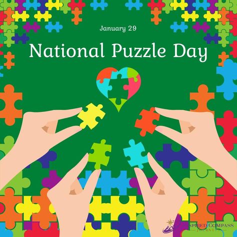 National Puzzle Day! The perfect day to do a little mental work by putting together puzzles or try a crossword, jigsaw, or Sudoku! What is the largest puzzle on which you've worked? #puzzle #crosswood #jigsaw #Sudoku #nationalday #fun #brainteaser #fun #family Puzzle Wars, We All Fit Together Puzzle Template, We Fit Together Puzzle, National Puzzle Day, Jigsaw Puzzle Team Building, National Days, Digital Creator, January 29, Travel Games