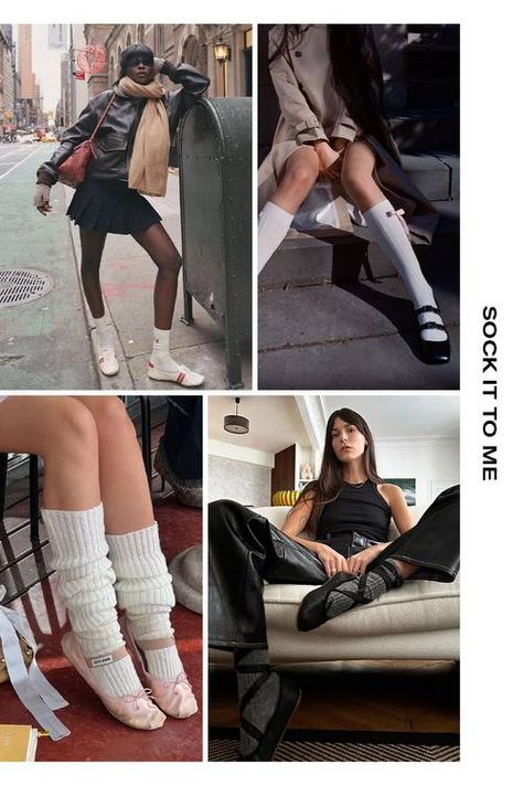 Sock Trends 2023, 2023 Socks Trends, Bedazzled Tights, Red Pantyhose, Fringe Coats, Knee High Stockings, Elegant Coats, Nylon Stockings, Evolution Of Fashion