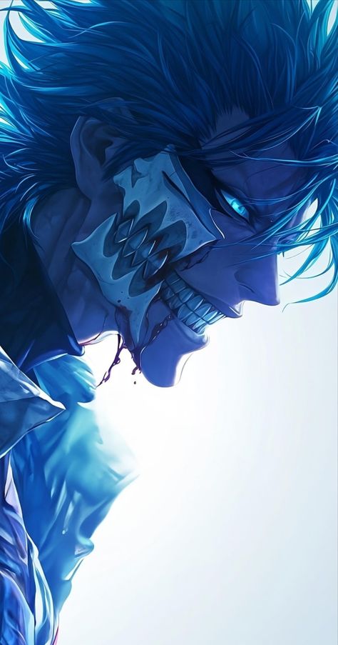 Grimmjow Wallpaper Iphone, Grimmjow Aesthetic, Bleach Grimmjow Wallpapers, Grimjaw Bleach, Byakuya Bankai, Grimmjow Wallpaper, Grimmjow Fanart, Grimmjow Jeagerjaques, Bleach Grimmjow