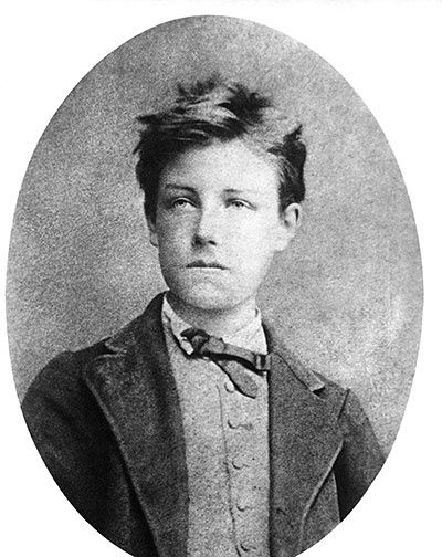 Arthur Rimbaud  The wild, restless spirit of Rimbaud has been hymned by many 20th-century artists, including Dylan Thomas, Bob Dylan, Allen Ginsberg and Jim Morrison. It is Patti Smith, though, who springs immediately to mind when Rimbaud is evoked as a muse. In her poem, “devotions. to Arthur Rimbaud”, she writes: “Rimbaud was a rolling stone”, making explicit the link between the visionary poet and the rock’n’roll pioneers who had also influenced her. Unknown Picture, Cesar Vallejo, Arthur Rimbaud, James Joyce, Jack Kerouac, Writers And Poets, Book Writer, Historical Images, Jim Morrison