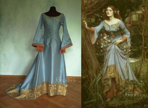 I've often thought what this dress would look like in real life Medieval Gown, Medieval Garb, Medieval Clothes, Period Pieces, John William Waterhouse, Fantasy Dresses, Medieval Costume, Medieval Dress, Medieval Clothing