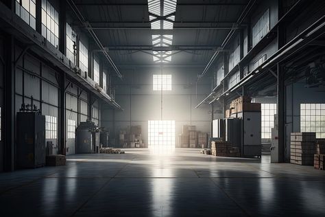 Free Photo | A large warehouse with a bright light coming through the door Logistics Warehouse, Distribution Strategy, Inventory Control, Commercial Refrigerators, Cold Room, Overhead Door, Cool Room, Industrial Buildings, Data Analysis