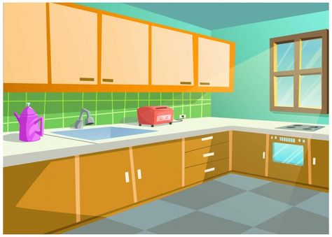 Kitchen Cartoon, Kitchen Clipart, Cartoon Kitchen, Vector House, Kitchen Background, Cooking Design, Kitchen Images, Modern Kitchen Interiors, Tshirt Design Inspiration