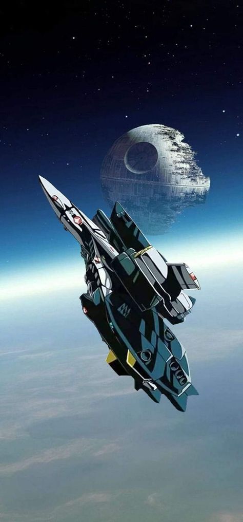 #Anime #Macross #StarWars Star Wars Crossover, Macross Valkyrie, Cartoon Car Drawing, Macross Anime, Sith Empire, Robotech Macross, Sci Fi Ships, Airplane Art, 80s Cartoons