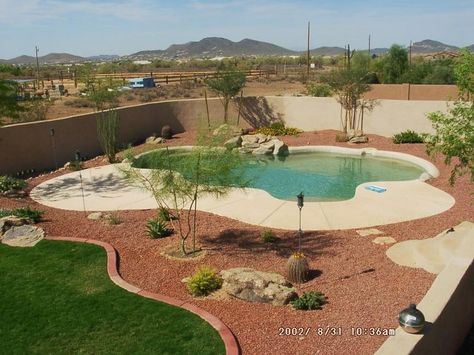 Cheap Above Ground Pool, Arizona Backyard Landscaping, Desert Landscaping Backyard, Landscaping Around Pool, Garden Design Pictures, Desert Backyard, Arizona Backyard, Backyard Layout, Swimming Pool Landscaping