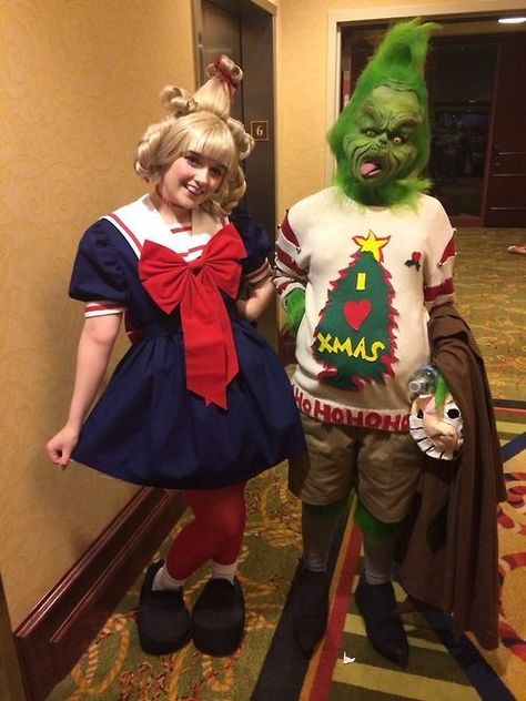 Whoville Costumes, Halloween Costume Ideas Diy, Cindy Lou Who Costume, Grinch Cindy Lou, Halloween Costume Couple, Easy Couple Halloween Costumes, Couple Halloween Costume, Easy Couples Costumes, Grinch Costumes