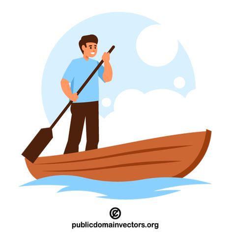 PublicDomainVectors.org-Happy guy rowing a boat Boat Icon, Boat Vector, Boat Drawing, Happy Guy, Sitting Poses, Sai Ram, Free Clipart, Wooden Boats, Free Vectors