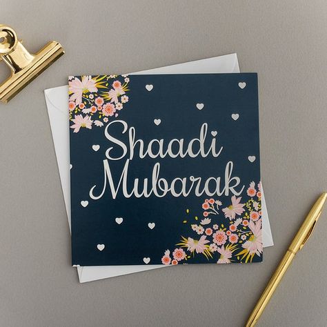 Shaadi Mubarak Card Hearts & Flowers | Etsy Shadi Mubarak, Happy Eid Mubarak, Happy Eid, Flowers Online, Recycled Wood, Happy Couple, Paper Cards, Cute Cards, The Happy