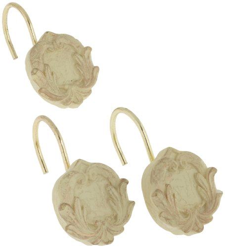 Carnation Home Fashions Ceramic Resin Shower Curtain Hook, Victorian Brushed Gold Carnation Home Fashions http://www.amazon.ca/dp/B002NSMEBU/ref=cm_sw_r_pi_dp_oHkjwb1BWA75F Salon Door, Ceramic Resin, Victorian Bar, Shower Curtain Hook, Vintage Shower Curtain, Gold Shower Curtain, Elegant Bathroom Decor, Shower Rings, Shower Hooks