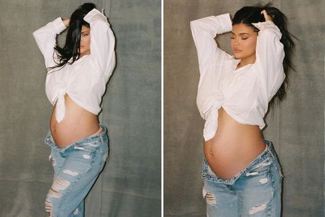 Kylie Maternity Shoot, Maternity Shoot In Jeans, Jeans Pregnancy Photoshoot, Maternity Photography Jeans Outfit, Pregnant Women Pictures, Jeans Maternity Shoot Couple, Maternity Shoot Jeans, Denim Maternity Shoot Pregnancy Photos, Jeans Maternity Shoot