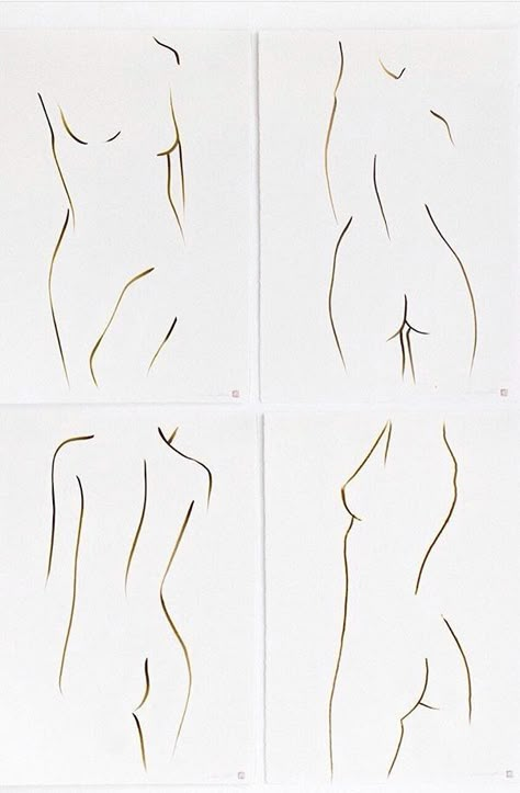 Woman Silouhette Aesthetic, Patings Art Ideas Simple, Nude Line Drawings, Silohette Artwork Easy, Nude Art Ideas Easy, Simple Line Art Aesthetic, Back Fine Line Tattoo, Women Outline Art, Line Art Drawings Woman