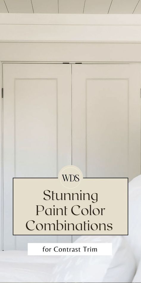 One design trend that has become very popular over the past few years is contrast trim. In this blog post, we’ll explore the world of contrast trim, from choosing the perfect paint color combinations to expert tips that will help you achieve a professional-looking design. White Walls And Tan Trim, Molding And Wall Same Color, Lait Grey Paint, White Wall With Beige Trim, Storms Coming Paint Color, Quail Egg Paint Color, Light Paint Dark Trim, Interior Paint And Trim Ideas, Sanctuary Paint Sherwin Williams