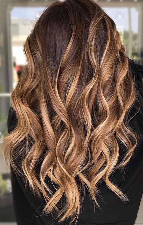 54 Beautiful Ways To Rock Brown Hair This Season : Brown to blonde Carmel Brown Hair, Gemini Hair, Honey Brown Hair, Brown Hair Dye, Brunette Hair With Highlights, Brunette Balayage Hair, Brown Hair Balayage, Vlasové Trendy, Balayage Brunette