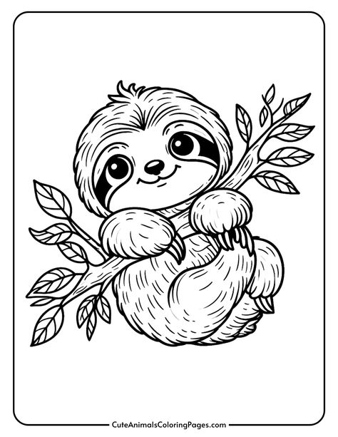 Sloth Coloring Pages Easy Sloth Drawing, Sloth Coloring Pages Free Printable, Boho Coloring Pages, Sloth Coloring Pages, Koala Coloring Pages, Cute Animal Coloring Pages, Coloring Pages Animals, Educational Coloring Pages, Sloth Tattoo