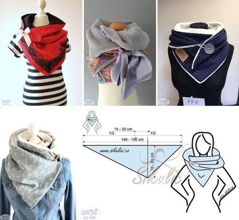 Fabric Cowl Pattern, Fleece Sewing Projects, Sewing Scarves, Diy Sewing Gifts, Upcycle Clothes Diy, Sewing Clothes Women, Upcycle Sewing, Diy Scarf, Creation Couture