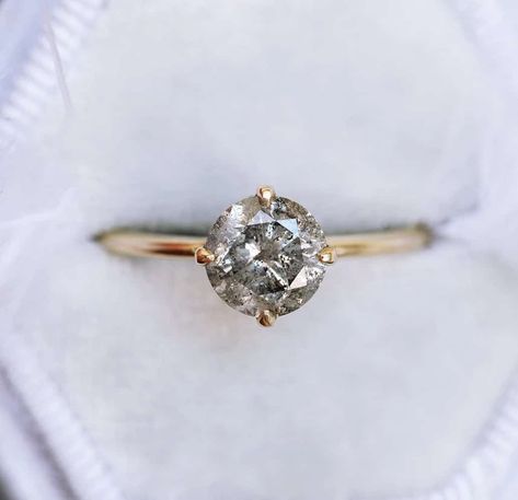 Salt pepper diamond ring