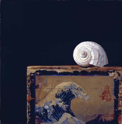 Shell on Japanese Box - Danni Dawson | Still Life | Pinterest Japanese Still Life, Contemporary Flower Arrangements, Still Life 2, Perfect World, Edge Design, Japanese Art, Be Still, Starfish, Still Life