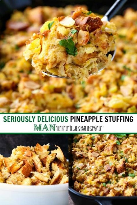 Stuffing For Ham Dinner, Easter Stuffing Recipe, Pineapple Stuffing Recipe, Ham Stuffing, Vegetarian Stuffing Recipe, Pineapple Stuffing, Thanksgiving Ham, Vegetarian Stuffing, Holiday Recipies