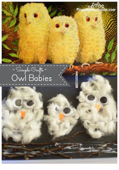 Making crafts based on the book: Owl Babies Owl Preschool, Book Owl, Owl Babies, Activities For Seniors, Diy Blanket Ladder, Eyfs Activities, Crafts For Seniors, Owl Crafts, Senior Gifts