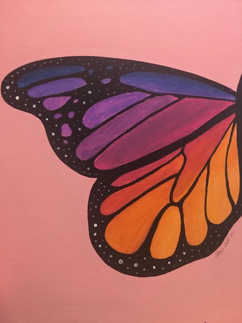 Half Butterfly Painting, Half Butterfly, Butterfly Painting, Butterfly Art, Diy Canvas Art, Diy Canvas, Painting Ideas, Art Inspo, Art Ideas