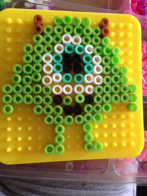 Mike Wazowski Perler beads❤️ Mike Wazowski Perler Beads, Beads Craft Kids, Melt Beads Patterns, Hamma Beads Ideas, Easy Perler Bead Patterns, 3d Camera, Melty Bead Patterns, Pony Bead Patterns, Hama Beads Design