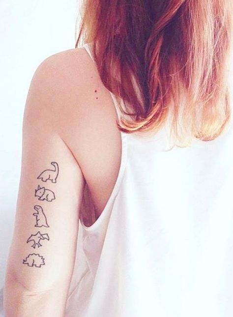 Dinosaur-Lovers Will Geek Out Over These 27 Awesome Tattoo Ideas Dino Tattoos, Awesome Tattoo Ideas, Dinosaur Tattoo, Dinosaur Tattoos, Party Tattoos, Awesome Tattoo, Bff Tattoos, Awesome Tattoos, Arm Tattoos