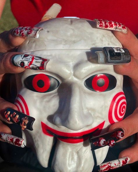 🩸I WANT TO PLAY A GAME🩸 . #sawnails #sawmovie #jigsawnails #halloweennails #spookynails #scarymovienails #nailart #halloweennailart… | Instagram Jig Saw Nails, Saw Themed Nails, Saw Nails, Play A Game, Halloween Nail Art, Scary Movies, Halloween Nails, Nail Ideas, To Play